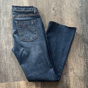 New York & Company Women's Curvy Boot Cut Jeans - Dark Blue
